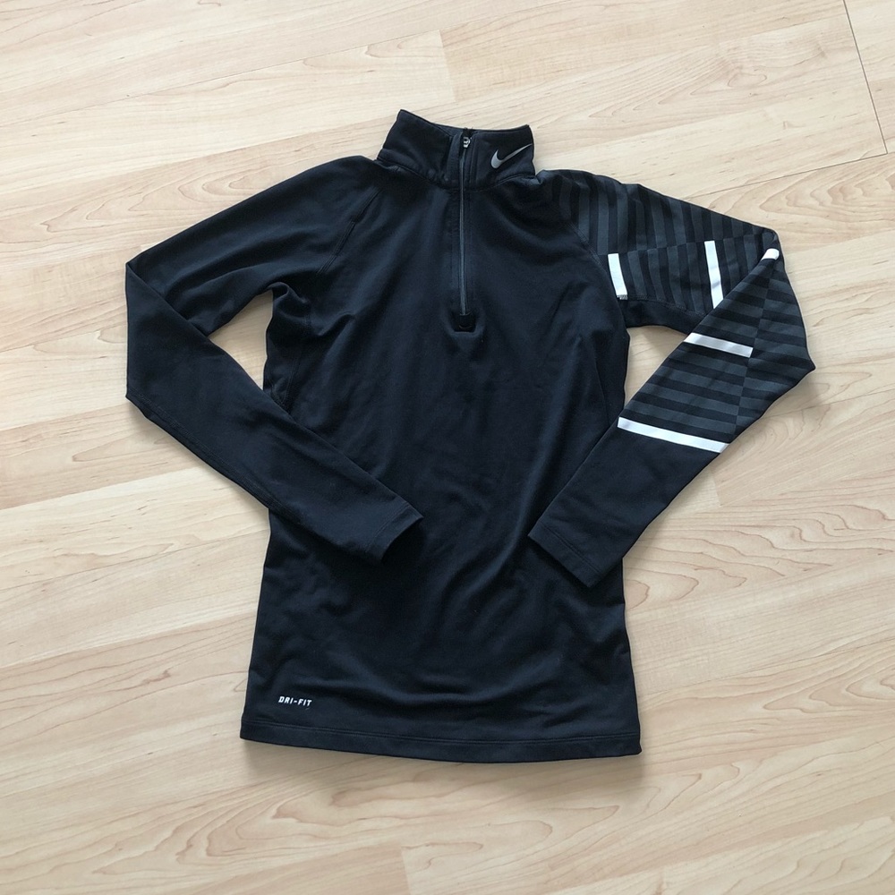 Nike DriFit Black &White Quarter Zip Top
